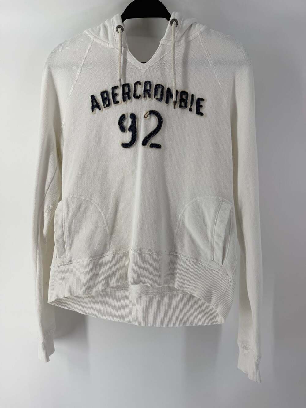 Abercrombie & Fitch Vintage Y2K 92 Hoodie Size L White Early 2000s Preppy